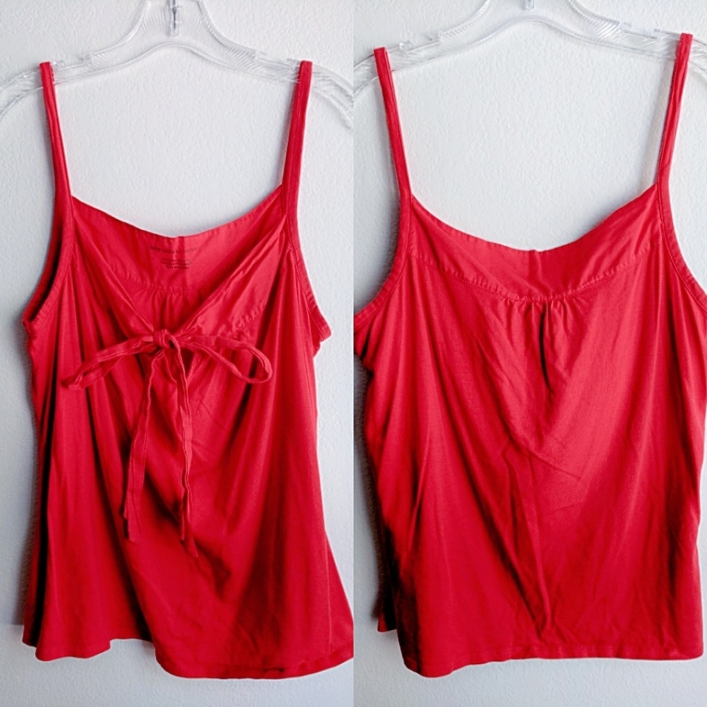NY&Co Red Spaghetti Strap Keyhole Bow Tank Top L - Picture 2 of 4